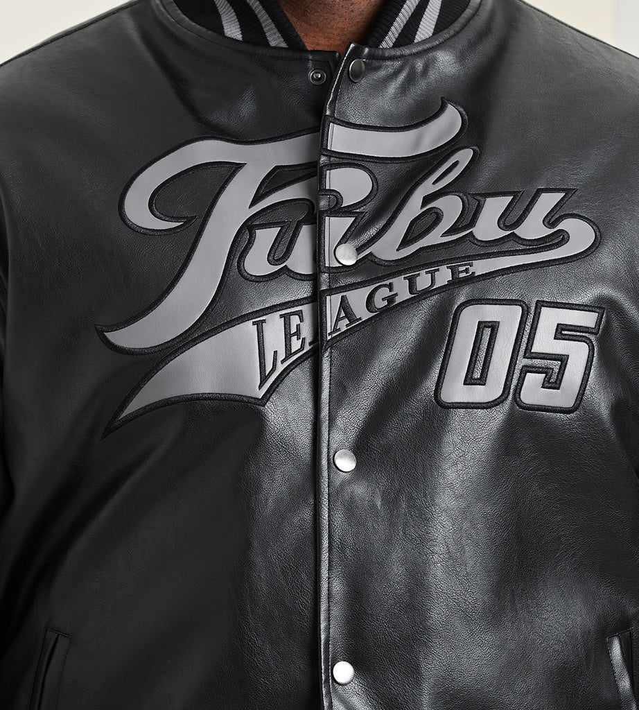 Fubu Vegan Leather Varsity Jacket