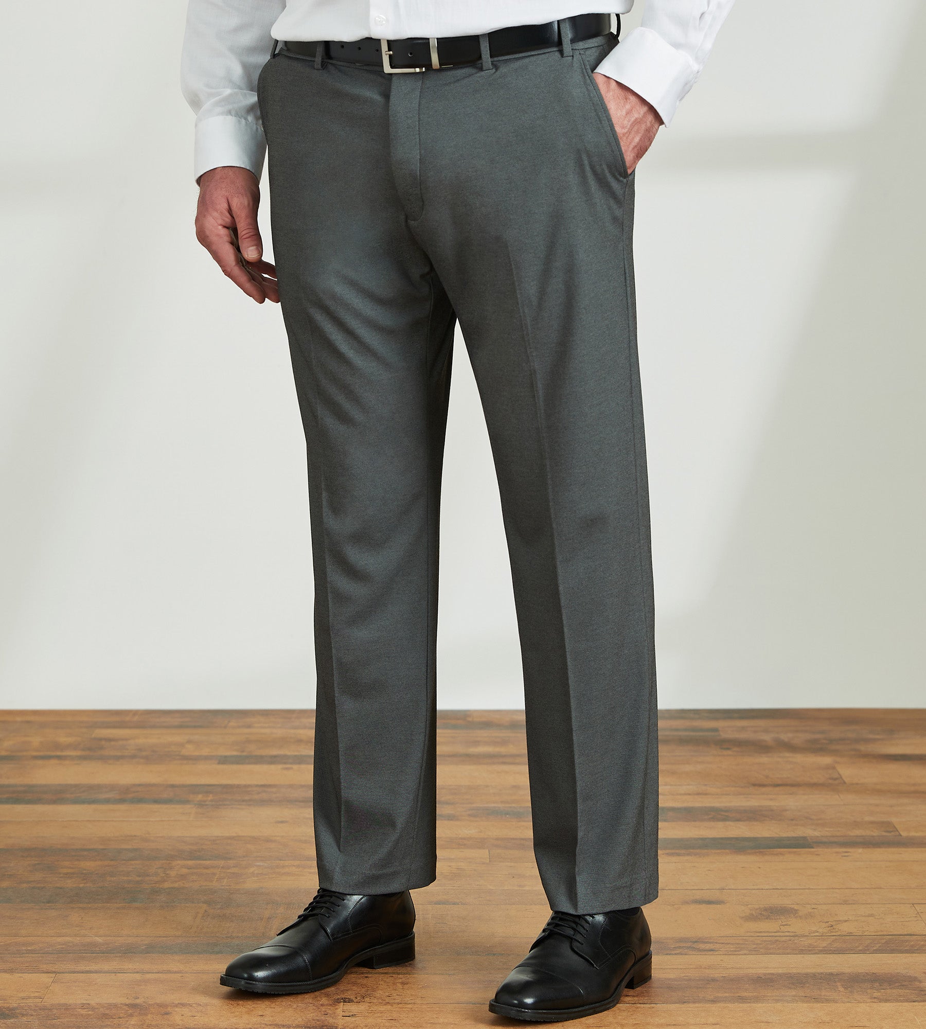 Relaxed fit: stretch cotton trousers - dark grey