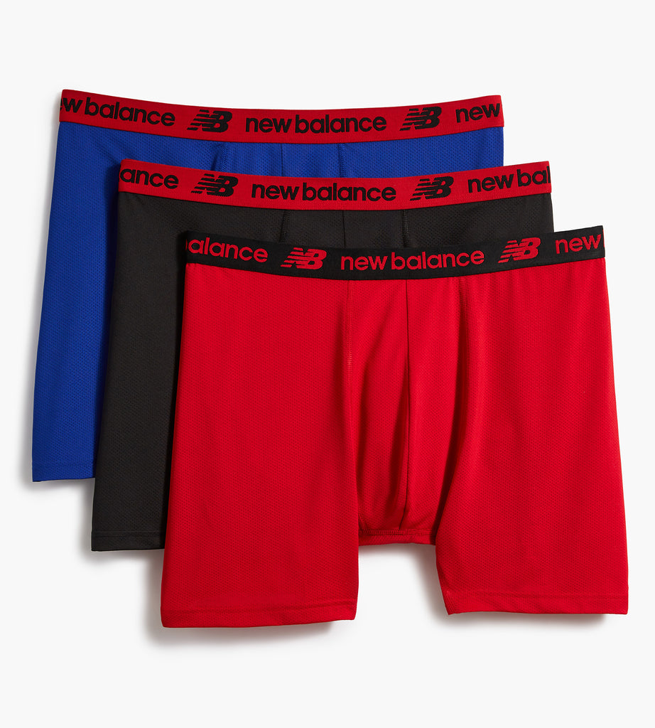 Underworks Men's Bound Trunks 3 Pack - Blue, Grey & Red - Size XL