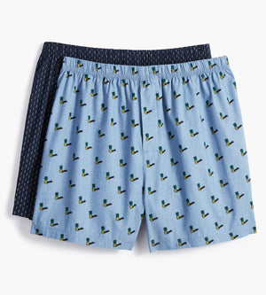 2-Pack Patterned Woven Boxers – George Richards